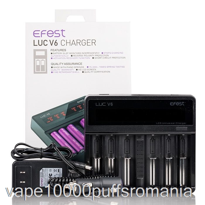 Vape Romania Efest Luc V6 6-bay Lcd Incarcator Universal