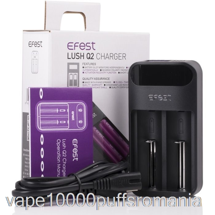 Vape Romania Efest Lush Q2 2-bay Incarcator Inteligent Led Baterie