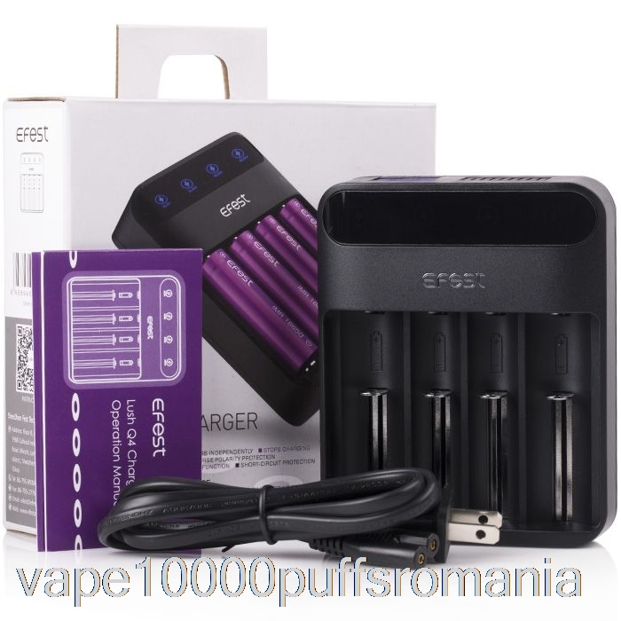 Vape Romania Efest Lush Q4 4-bay Incarcator Inteligent Led Baterie